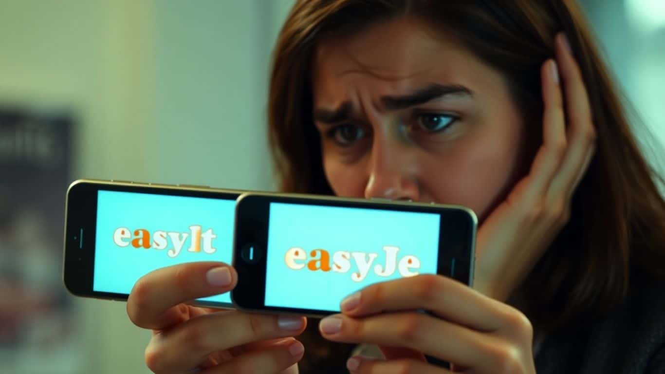 Person struggling with easyJet login on phone.