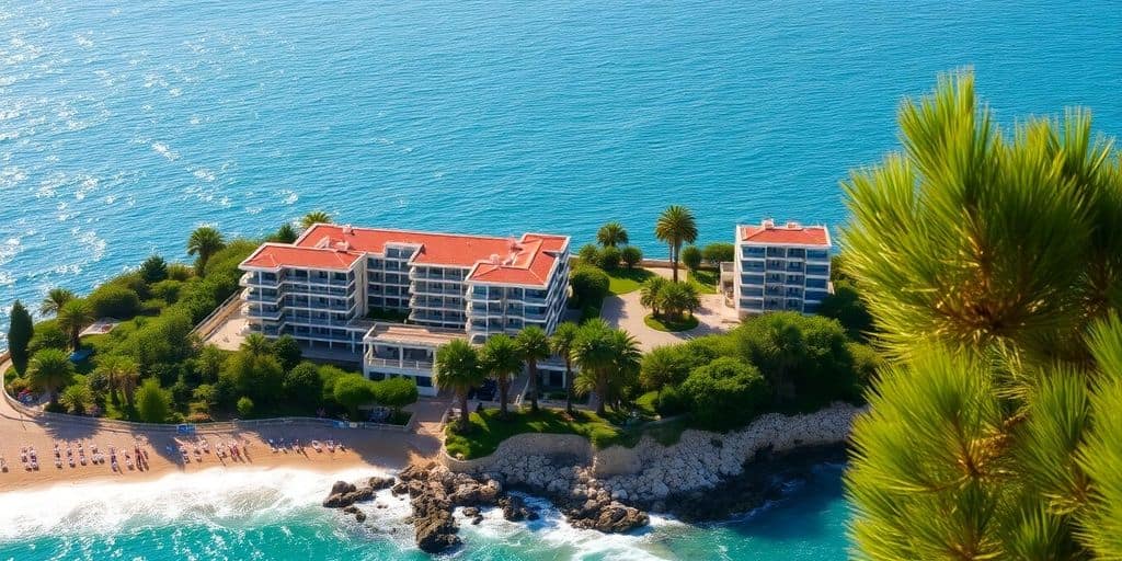 Coastal view of Aparthotel El Faro in Benidorm.