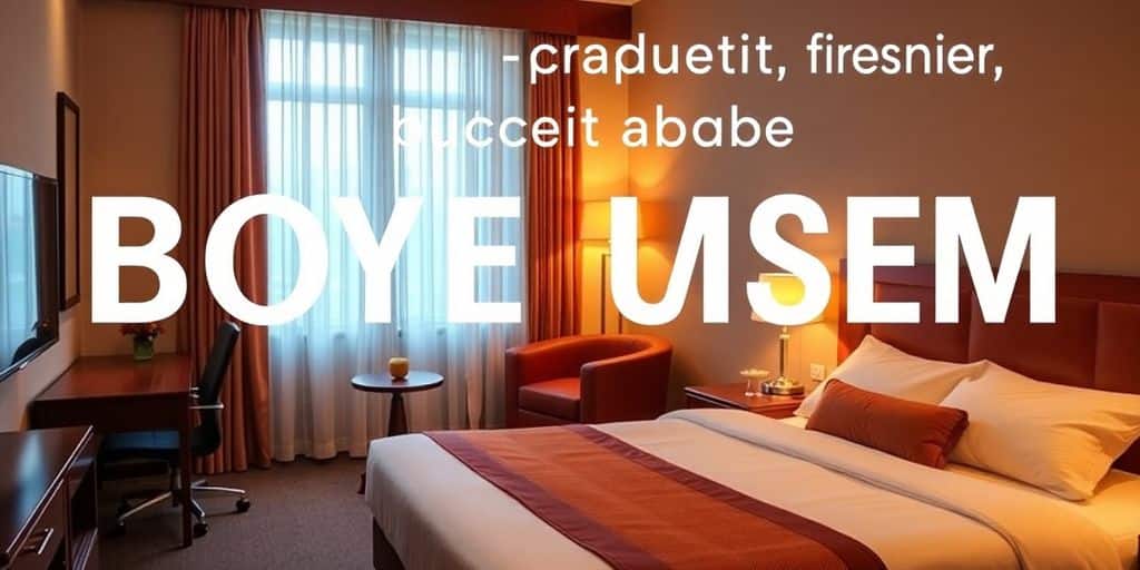 Cozy hotel room with stylish decor and inviting atmosphere.