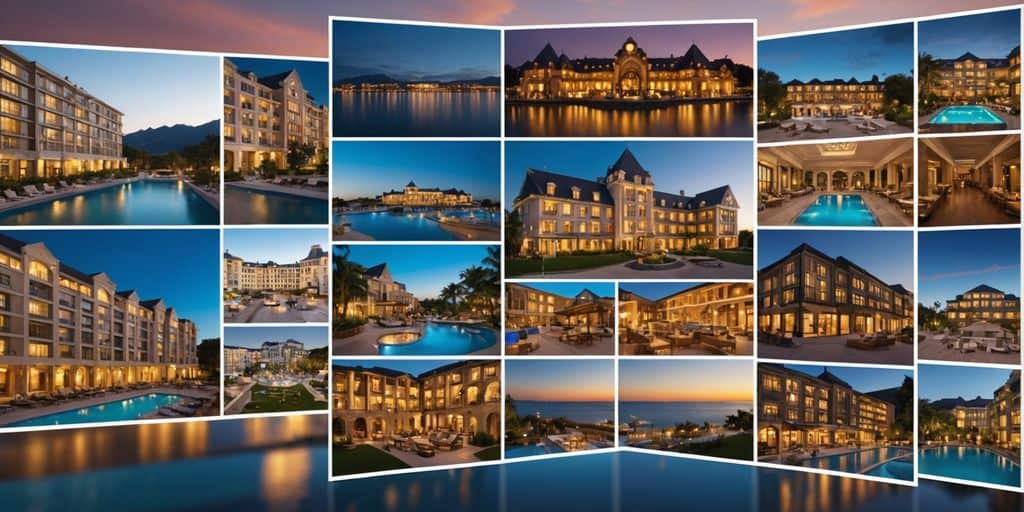 Top hotel websites collage for vacation planning
