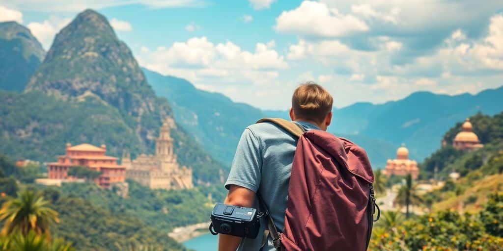 Budget traveller exploring vibrant destinations in 2025.