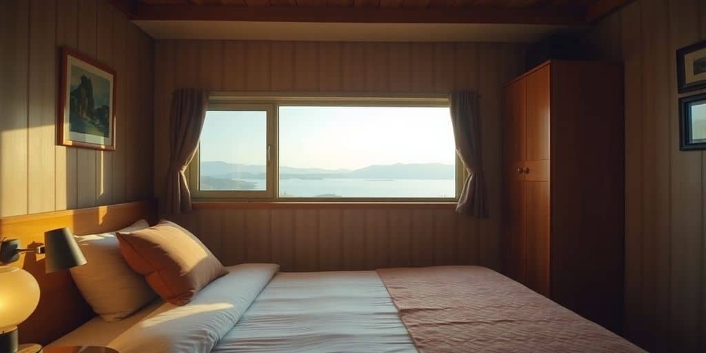 Cozy room with scenic view for affordable getaway.