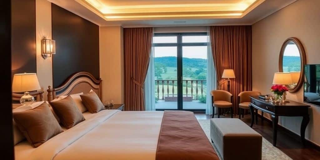 Stylish budget-friendly bedroom with elegant decor and comfort.