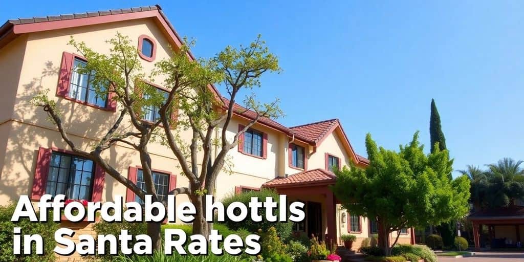 Charming affordable hotels with lush greenery in Santa Rosa.