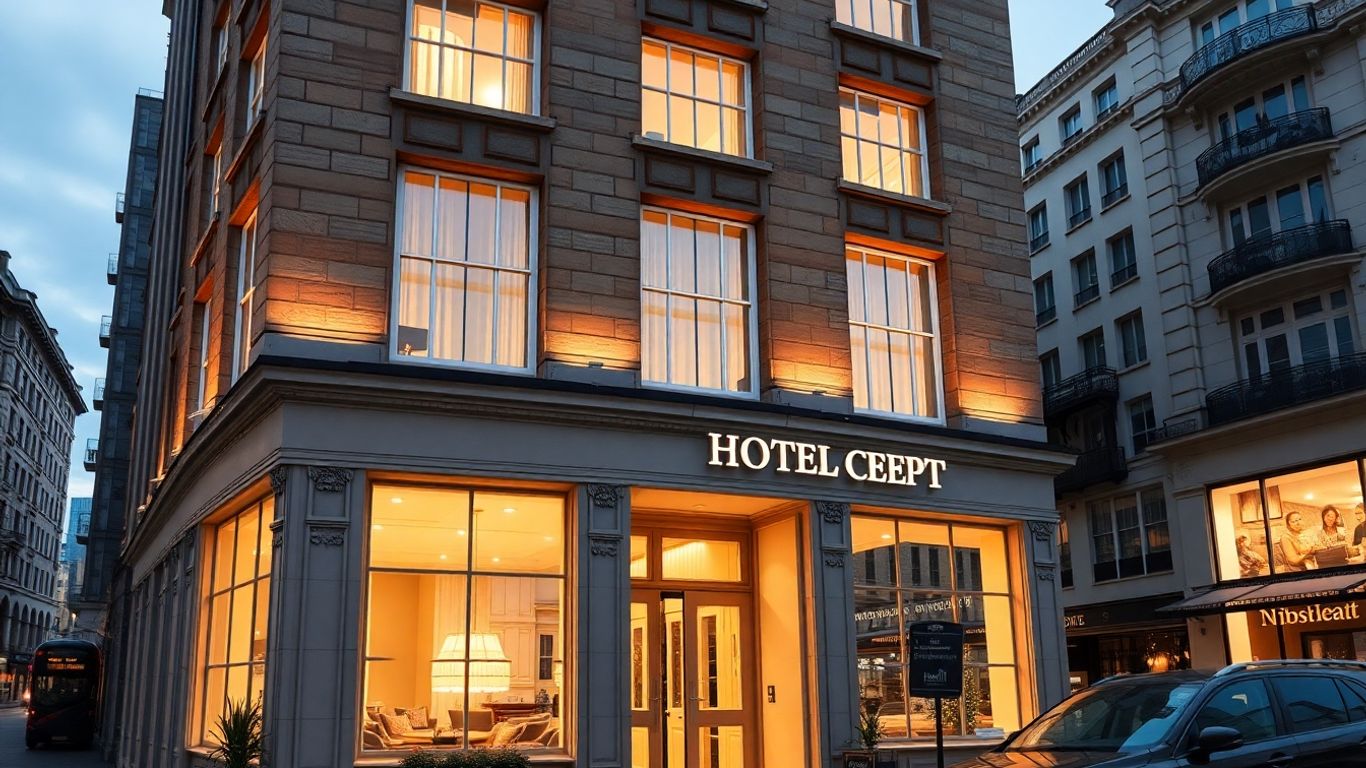 Cozy 3-star hotel facade in London city centre.