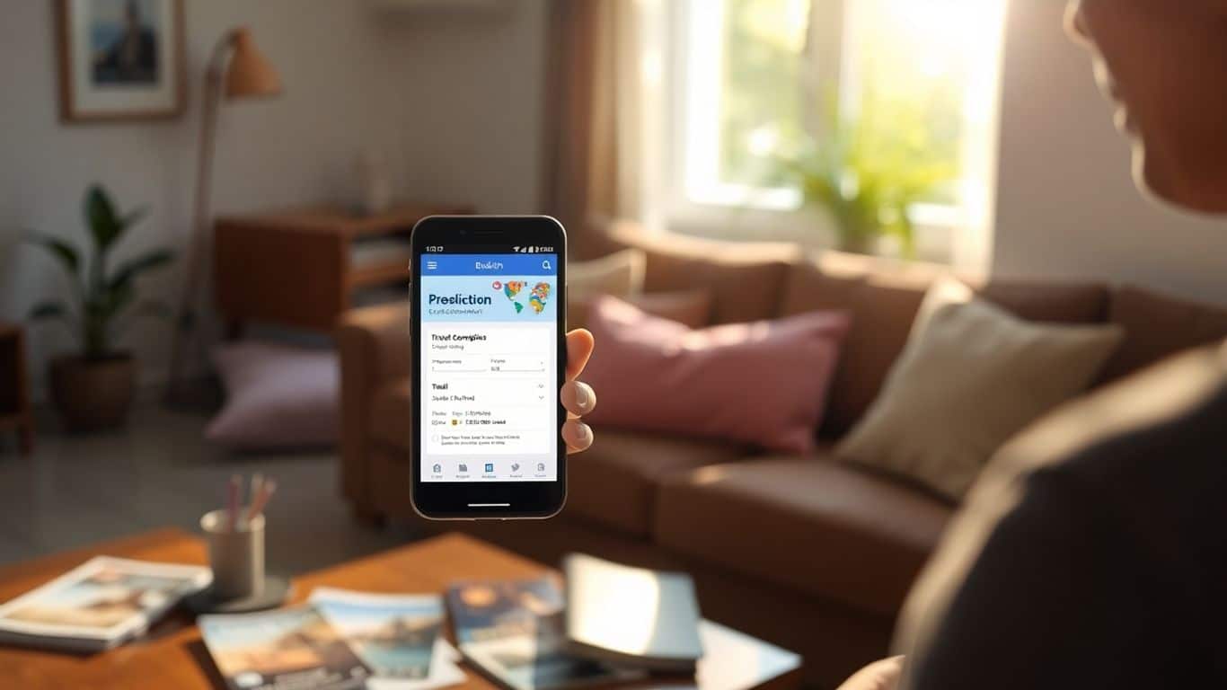 Person managing holiday booking on a smartphone.