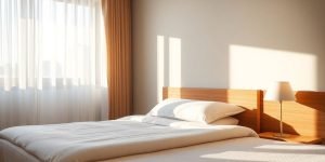 A cozy, affordable hotel room with a comfortable bed.