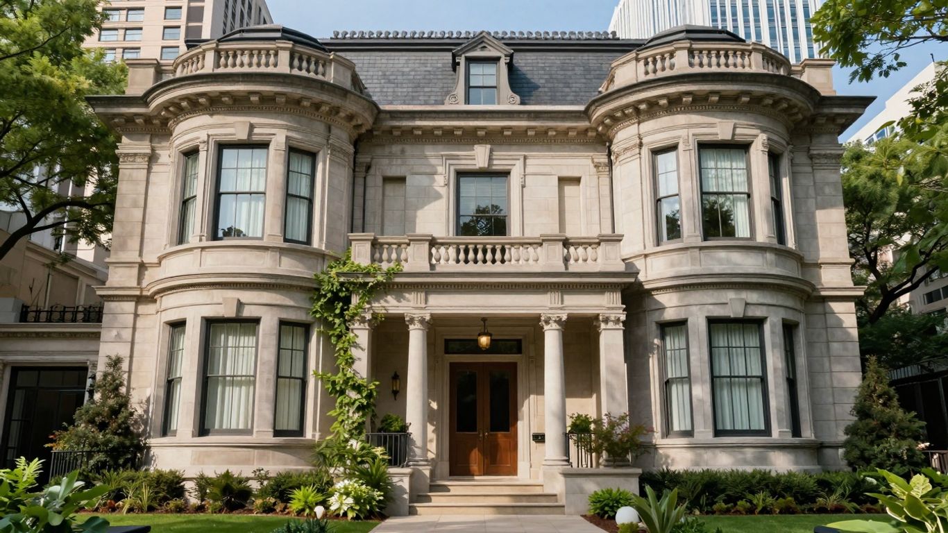 Exterior of Madison House, a grand city building.