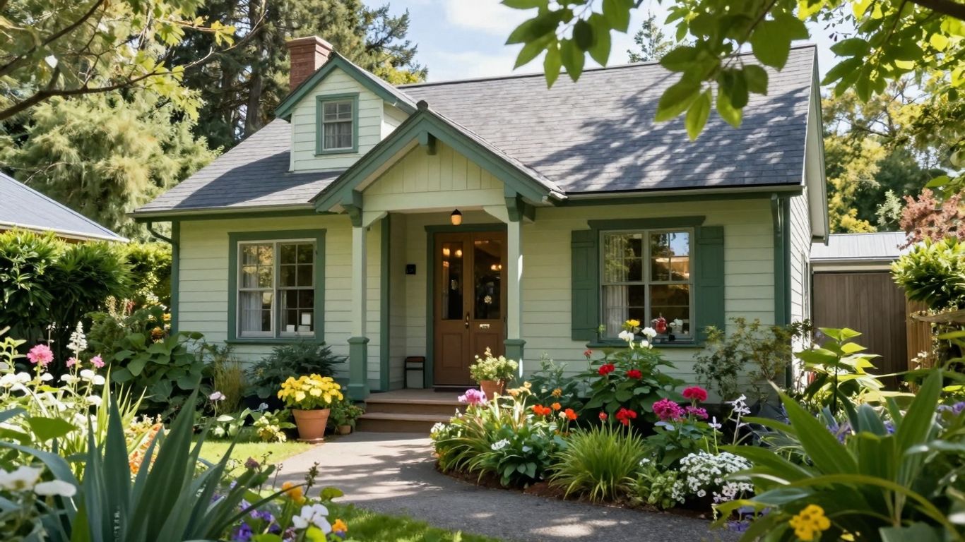 Charming garden house surrounded by lush greenery in Courtenay.