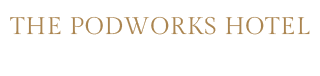 the podworks hotel liverpool white logo